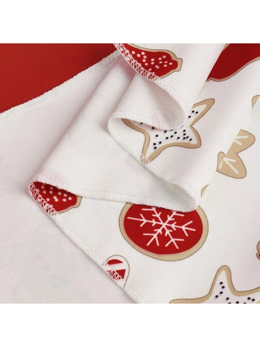 1pc Pet Christmas Deer Gingerbread Print Bib Bandana, Suitable For Cats & Dogs Christmas Holiday Decorative Costume