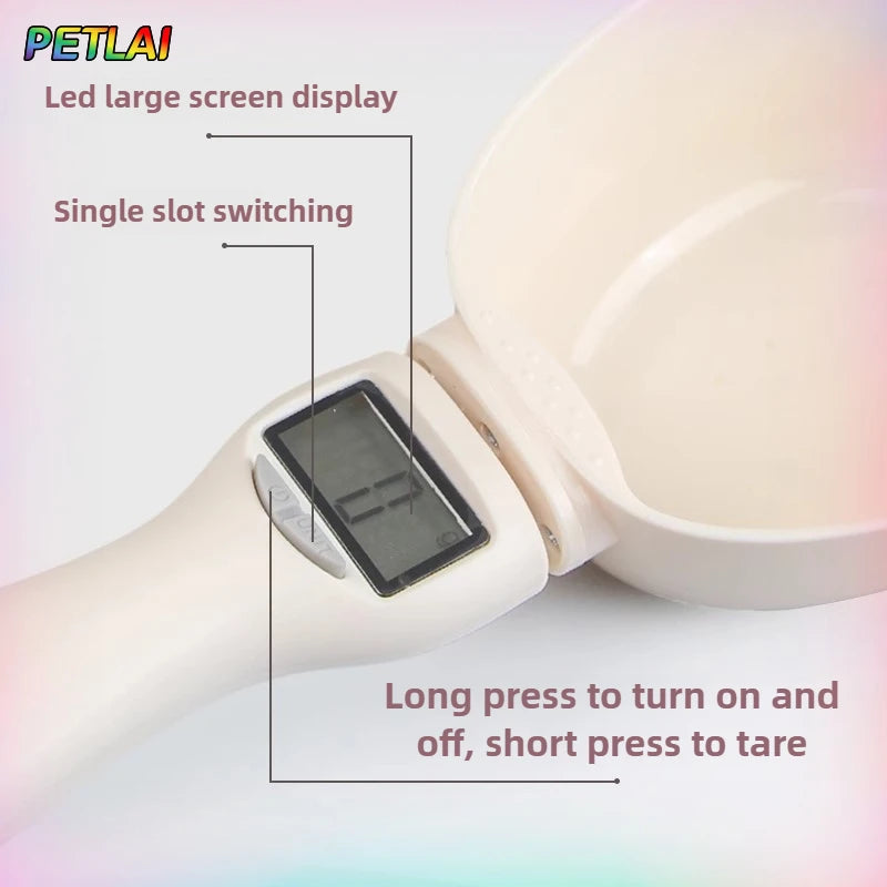 Cat dog food scoop weighing scale scoops intelligent electronic measuring spoons feeding spoons with scales pet food accessories
