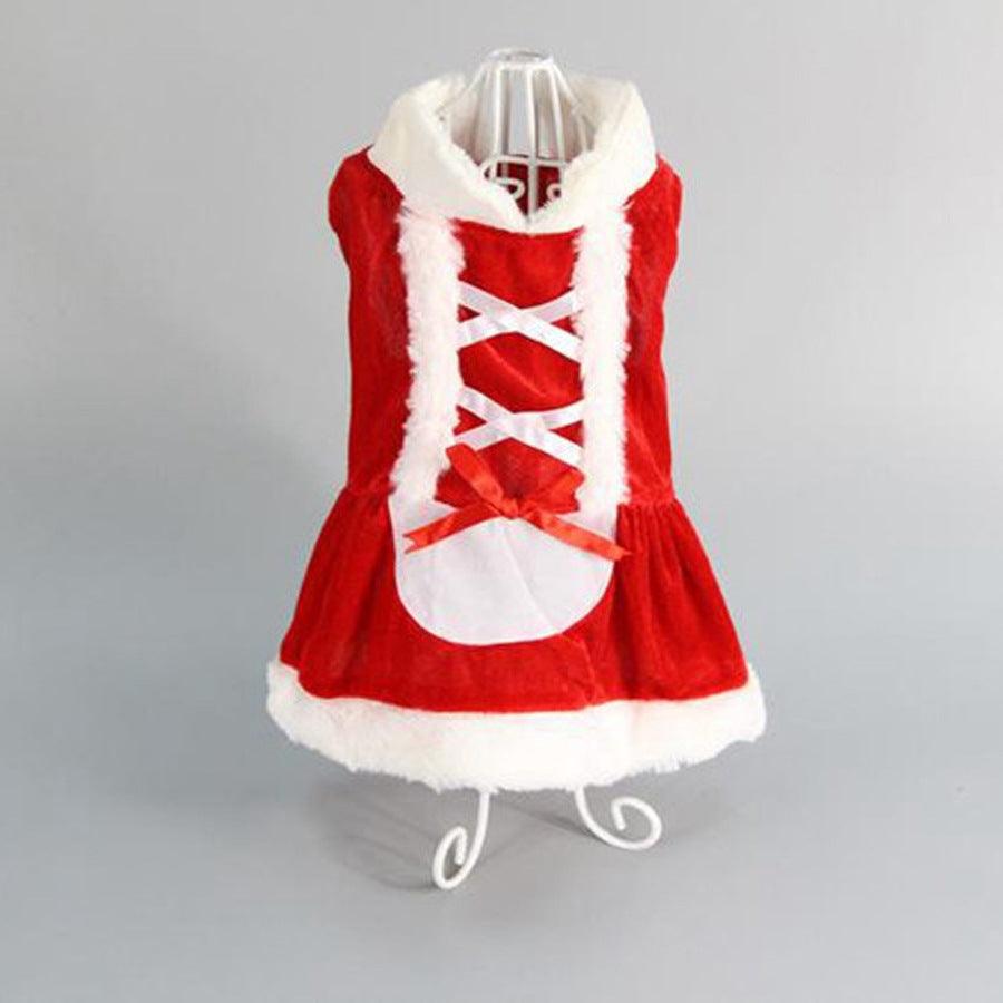 Festive Plaid Dog Dress - Cozy Christmas Pet Outfit For Small Dogs