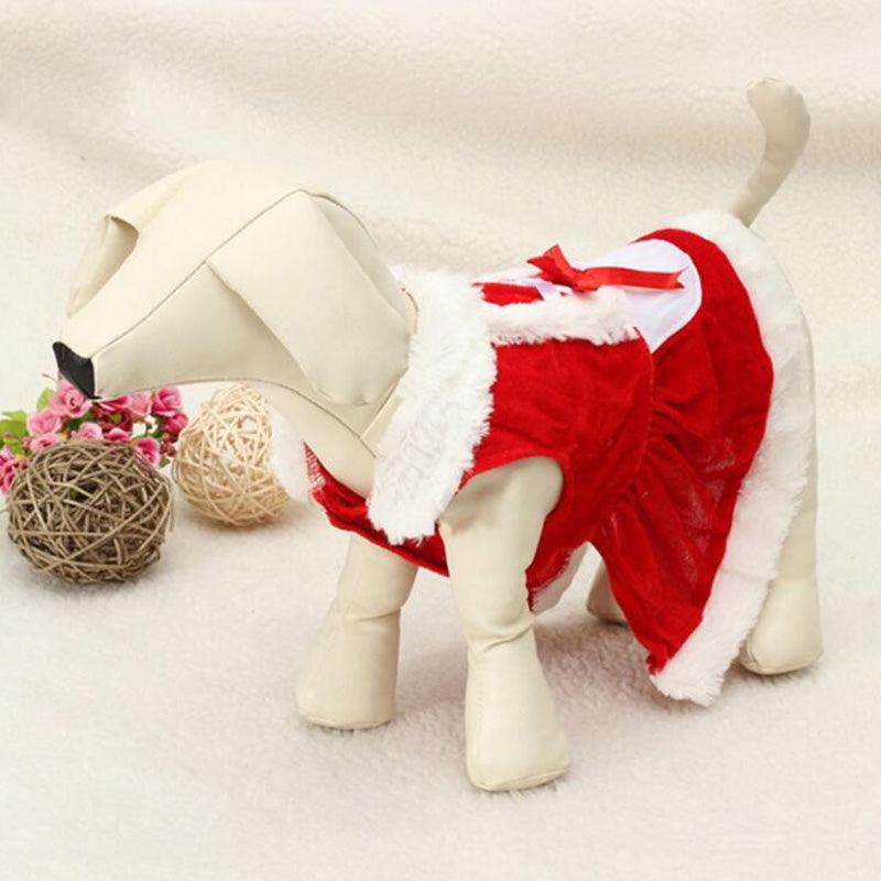 Festive Plaid Dog Dress - Cozy Christmas Pet Outfit For Small Dogs