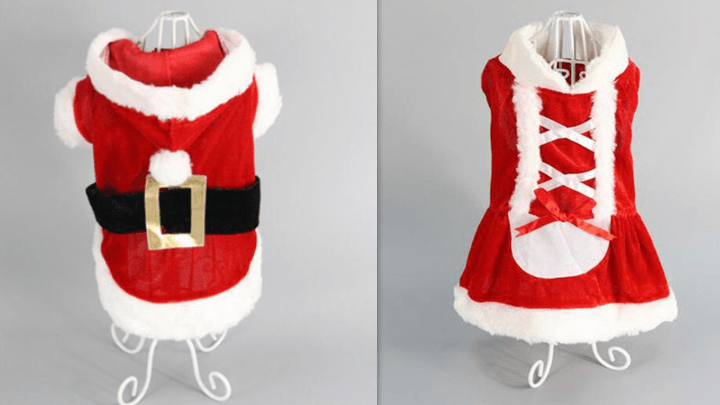 Festive Plaid Dog Dress - Cozy Christmas Pet Outfit For Small Dogs