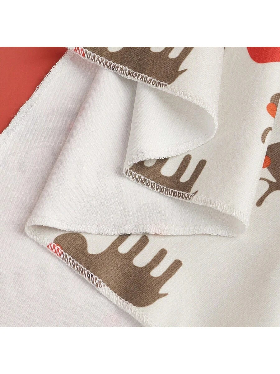 1pc Pet Christmas Deer Gingerbread Print Bib Bandana, Suitable For Cats & Dogs Christmas Holiday Decorative Costume