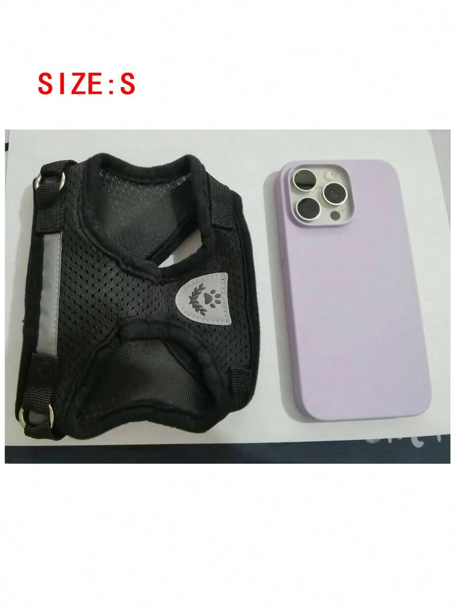 1set Breathable mesh with reflective strips pet Leash & Harness Set for outdoor