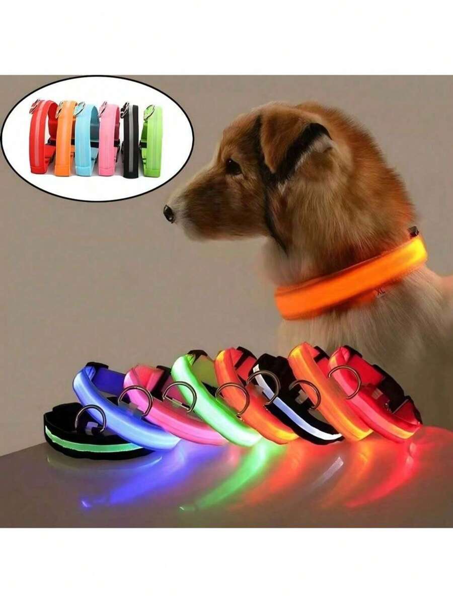 Adjustable Flashing Glow Pet Collar For Night
