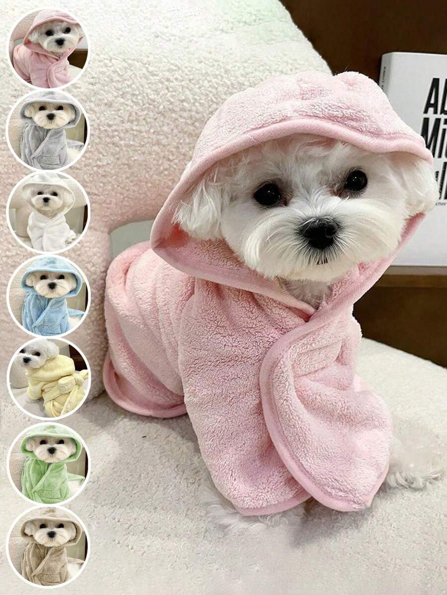 1 Pc Pet Bathrobe Hood Design, Multiple Sizes & Colors Available, Puppy Towels, Pet Towels, Dog Accessories, Cat Towels, Dog Towels, Super Absorbent Quick Drying Pet Towels With For All Pets, Dogs & Cats, Pet Towels For Drying Dogs & Cats Large, Adjustabl