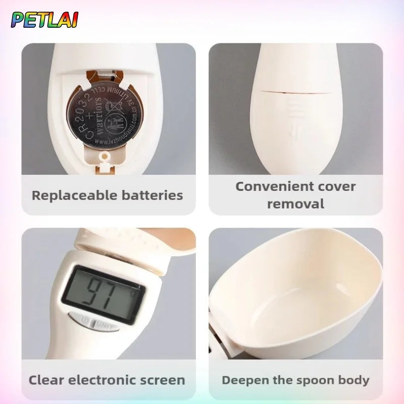 Cat dog food scoop weighing scale scoops intelligent electronic measuring spoons feeding spoons with scales pet food accessories