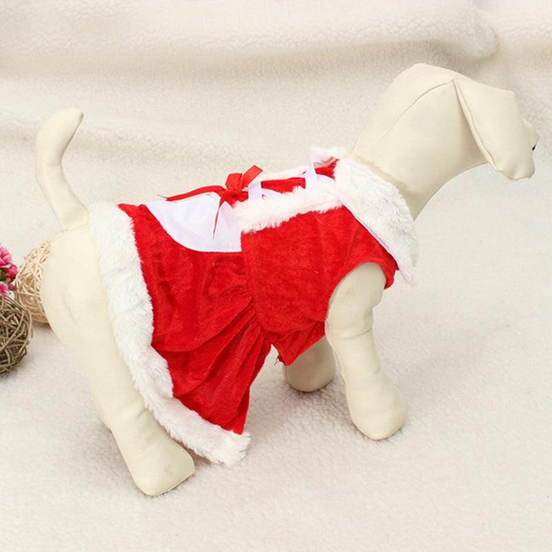 Festive Plaid Dog Dress - Cozy Christmas Pet Outfit For Small Dogs
